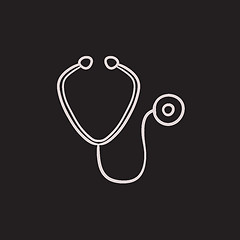 Image showing Stethoscope sketch icon.