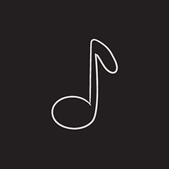 Image showing Music note sketch icon.