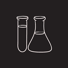 Image showing Test tubes sketch icon.