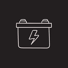 Image showing Car battery sketch icon.