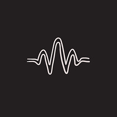 Image showing Sound wave sketch icon.