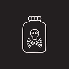 Image showing Bottle of poison sketch icon.