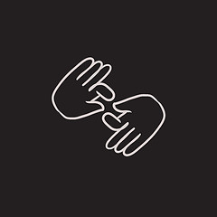 Image showing Finger language sketch icon.