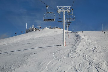 Image showing Skiing slopes from the top