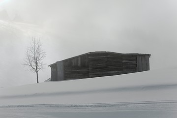 Image showing Foggy winter landscape