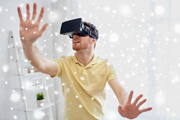 Image showing young man in virtual reality headset or 3d glasses