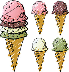 Image showing Ice cream cones