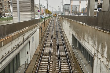 Image showing Merging Railway Tracks