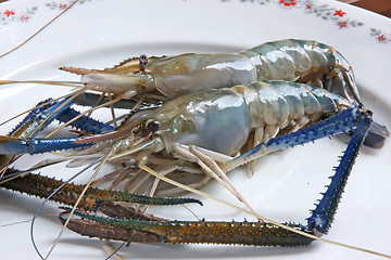 Image showing Whole raw prawns