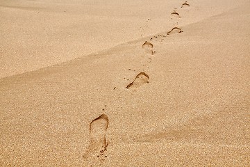 Image showing Footsteps in Sand