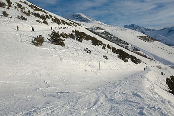 Image showing Skiing slopes, majestic Alpine landscape