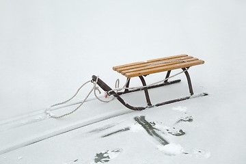 Image showing Sledge on a frozen lake