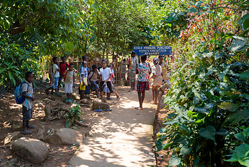 Image showing Malagasy school children waiting for a lesson