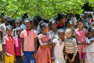 Image showing Malagasy school children waiting for a lesson