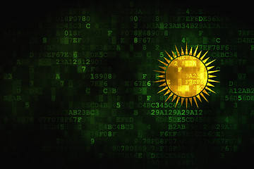 Image showing Travel concept: Sun on digital background