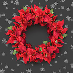 Image showing christmas wreath from poinsettia