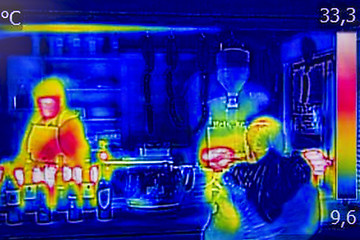 Image showing Infrared Thermal image street stand selling food