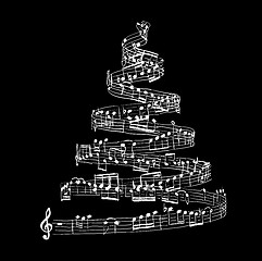 Image showing Christmas tree from music notes