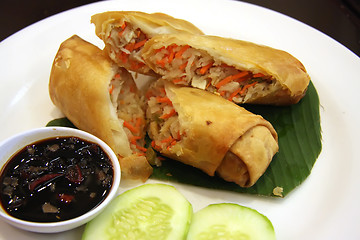 Image showing Fried springrolls