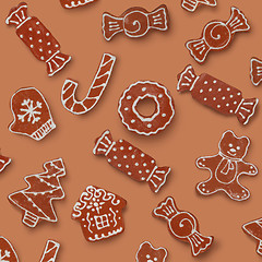 Image showing homemade various shaped christmas cookies