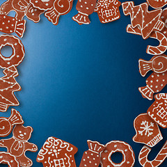 Image showing Frame of gingerbread cookies