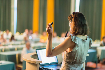 Image showing Speaker at Business Conference and Presentation.