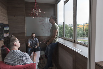 Image showing team meeting and brainstorming in small private office