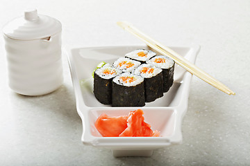 Image showing Salmon maki sushi