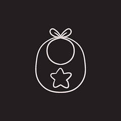 Image showing Baby bib sketch icon.