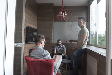 Image showing team meeting and brainstorming in small private office