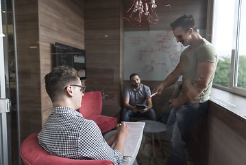 Image showing team meeting and brainstorming in small private office