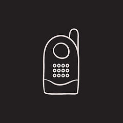 Image showing Radio baby monitor sketch icon.