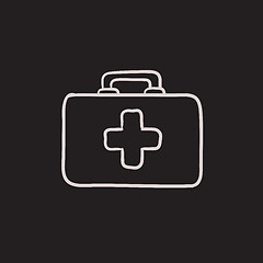 Image showing First aid kit sketch icon.