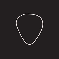 Image showing Guitar pick sketch icon.