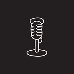 Image showing Retro microphone sketch icon.