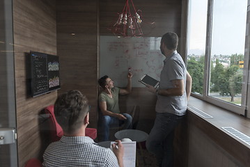 Image showing team meeting and brainstorming in small private office