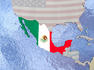 Image showing Mexico with flag on globe