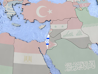 Image showing Israel with flag on globe