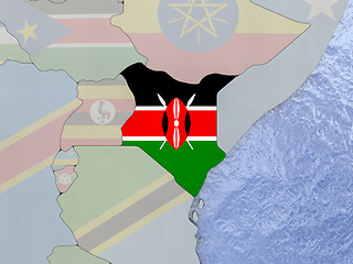 Image showing Kenya with flag on globe