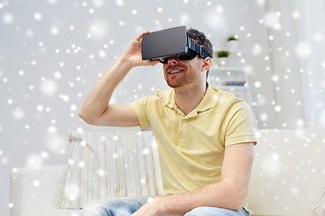 Image showing young man in virtual reality headset or 3d glasses