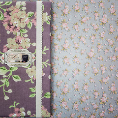 Image showing Scrapbooking holder for travel documents on floral paper