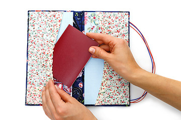 Image showing Scrapbooking holder for travel documents