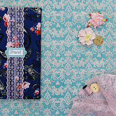 Image showing Scrapbooking holder for travel documents on floral paper