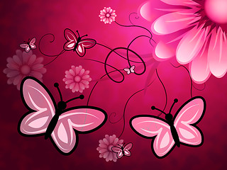 Image showing Butterflies On Flowers Indicates Florist Butterfly And Bloom