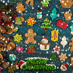 Image showing Gingerbreads for new years and christmas