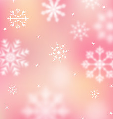 Image showing New Year pink wallpaper with snowflakes