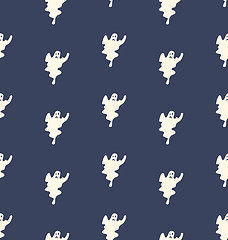 Image showing Halloween Seamless Pattern with Ghosts