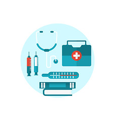 Image showing Set modern flat medical icons