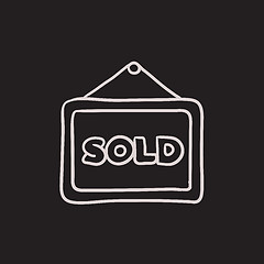 Image showing Sold placard sketch icon.