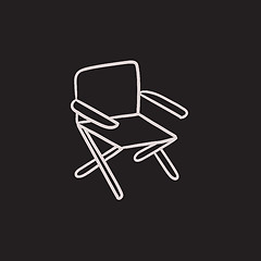 Image showing Folding chair sketch icon.